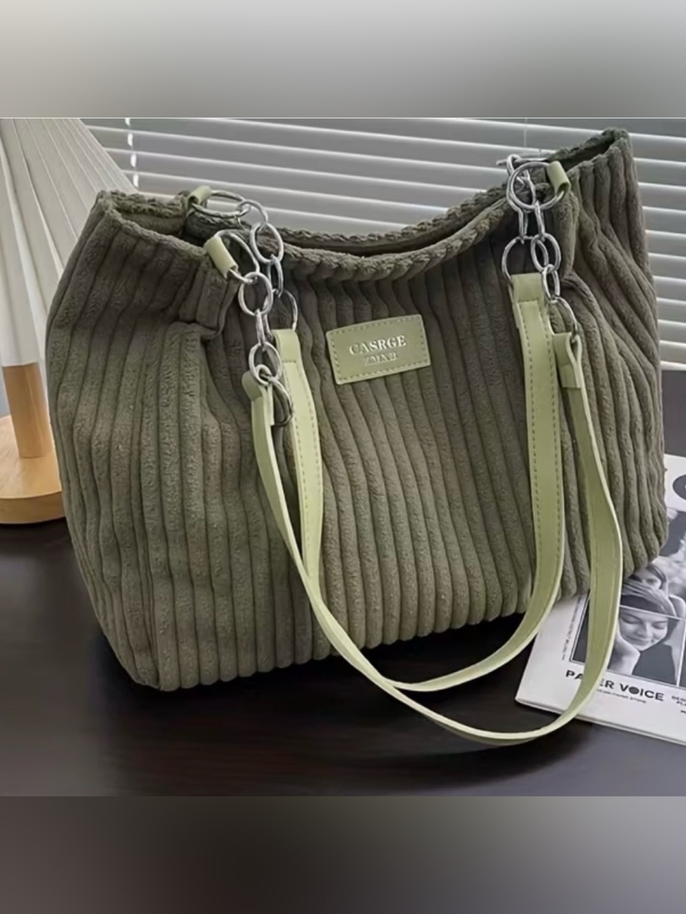 Meiduloa Chenille/Corduroy
Shoulder/tote Bag, Olive, W/Zipper
Close NEW in Pkg.